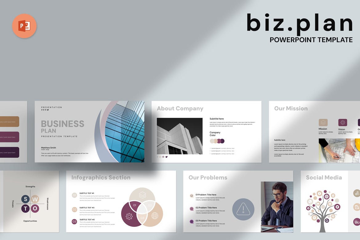 Template PowerPoint Rencana Bisnis yang Menarik dan Profesional