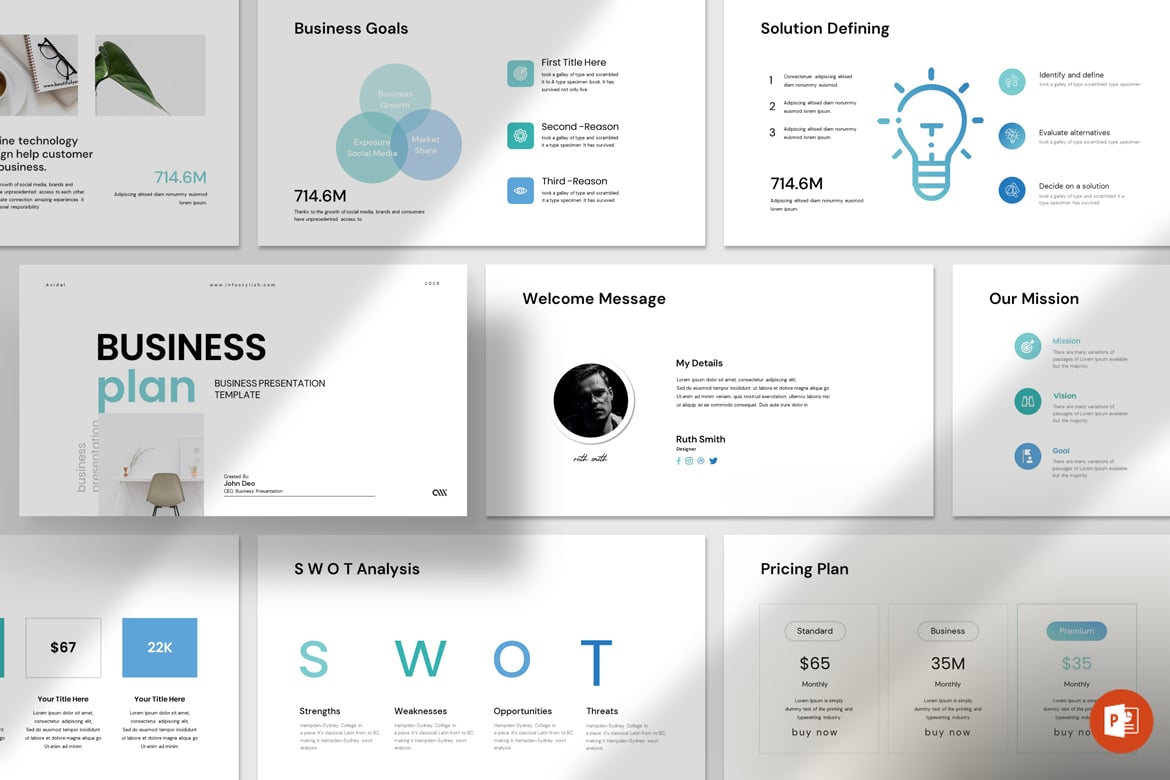 Template Presentasi PowerPoint Rencana Bisnis yang Menarik