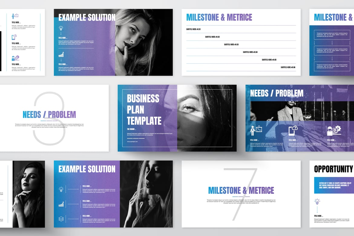 Template Presentasi PowerPoint Rencana Bisnis yang Menarik