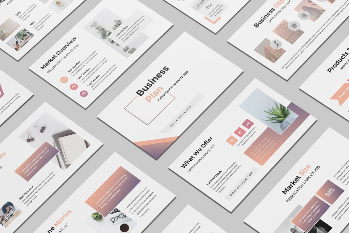 Template Presentasi PowerPoint Rencana Bisnis yang Menarik dan Modern