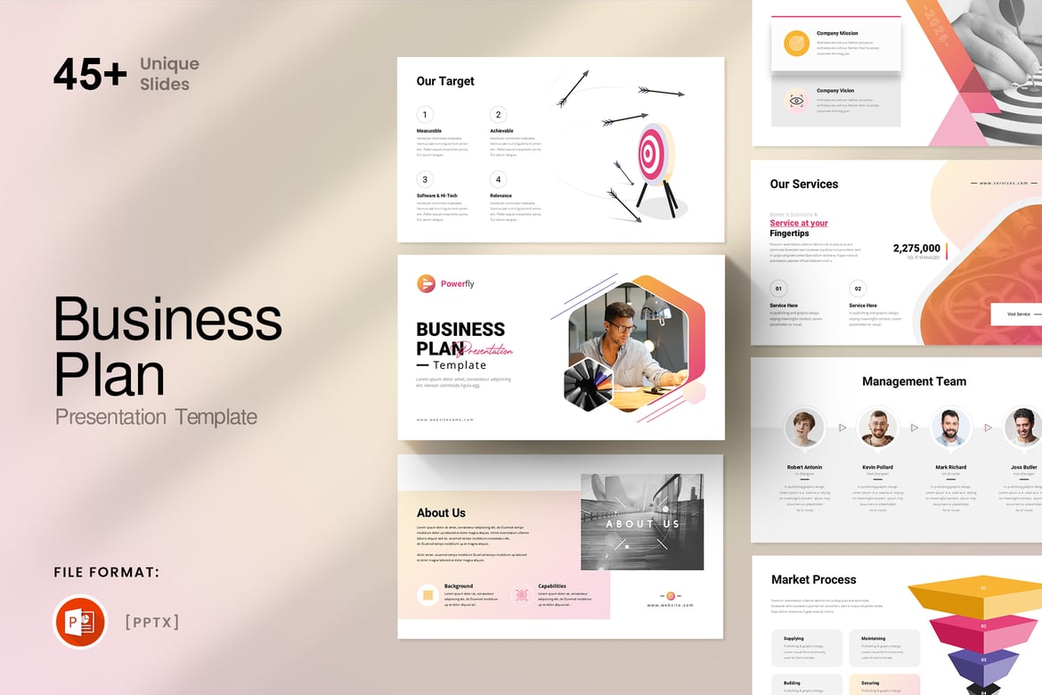 Template Presentasi PowerPoint Rencana Bisnis yang Menarik dan Profesional