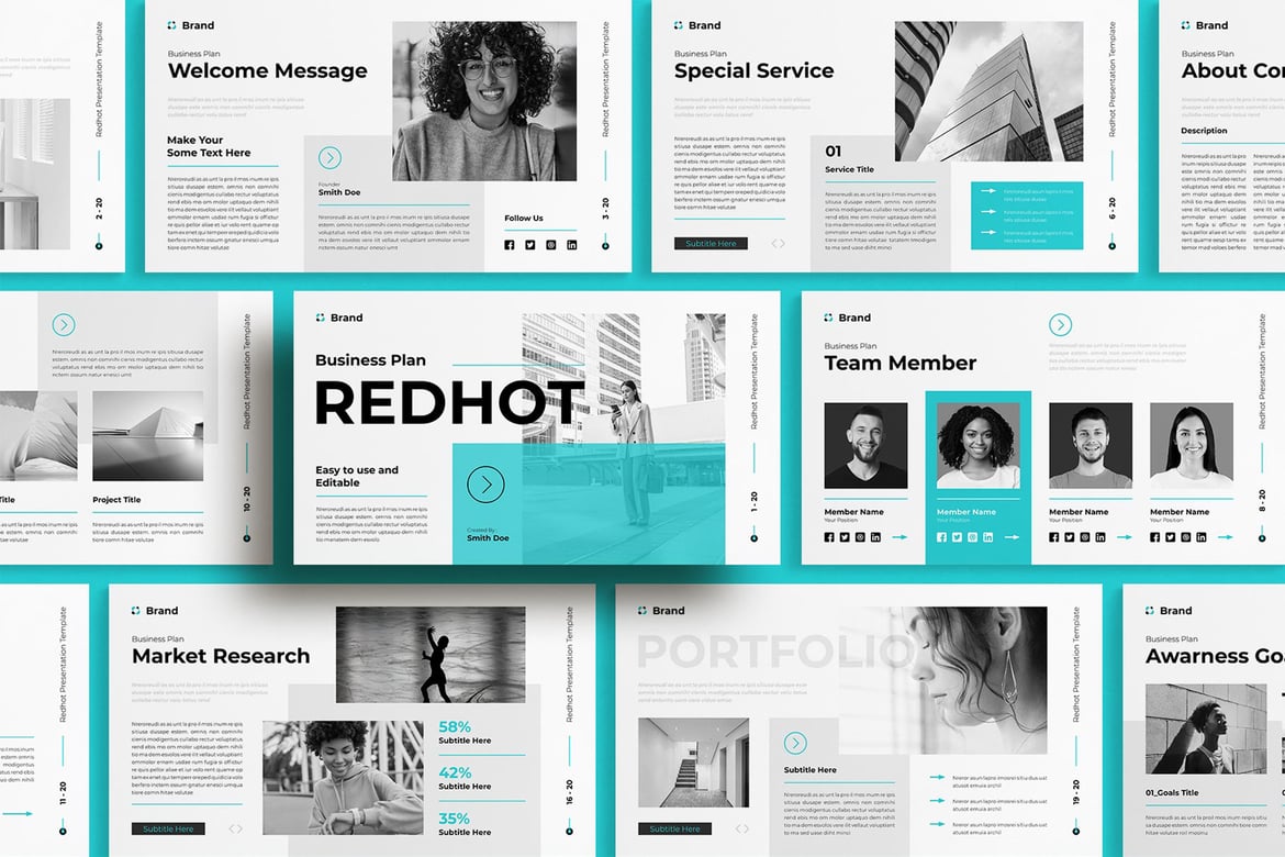 Template Presentasi PowerPoint Rencana Bisnis yang Menarik