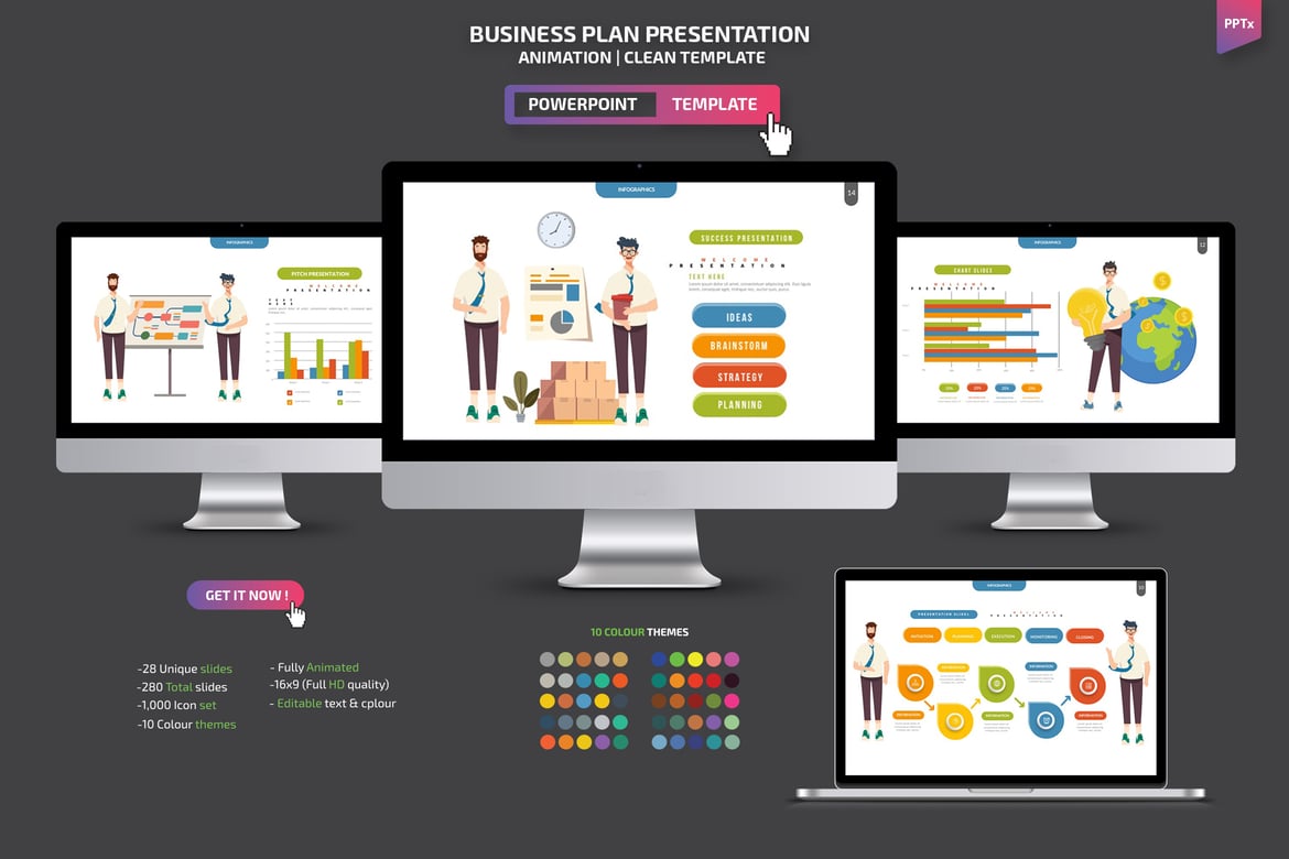 Template Powerpoint Rencana Bisnis yang Menarik dan Profesional