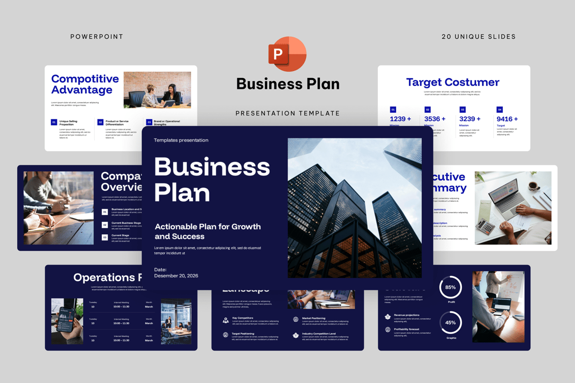 Template Powerpoint Rencana Bisnis yang Menarik dan Profesional