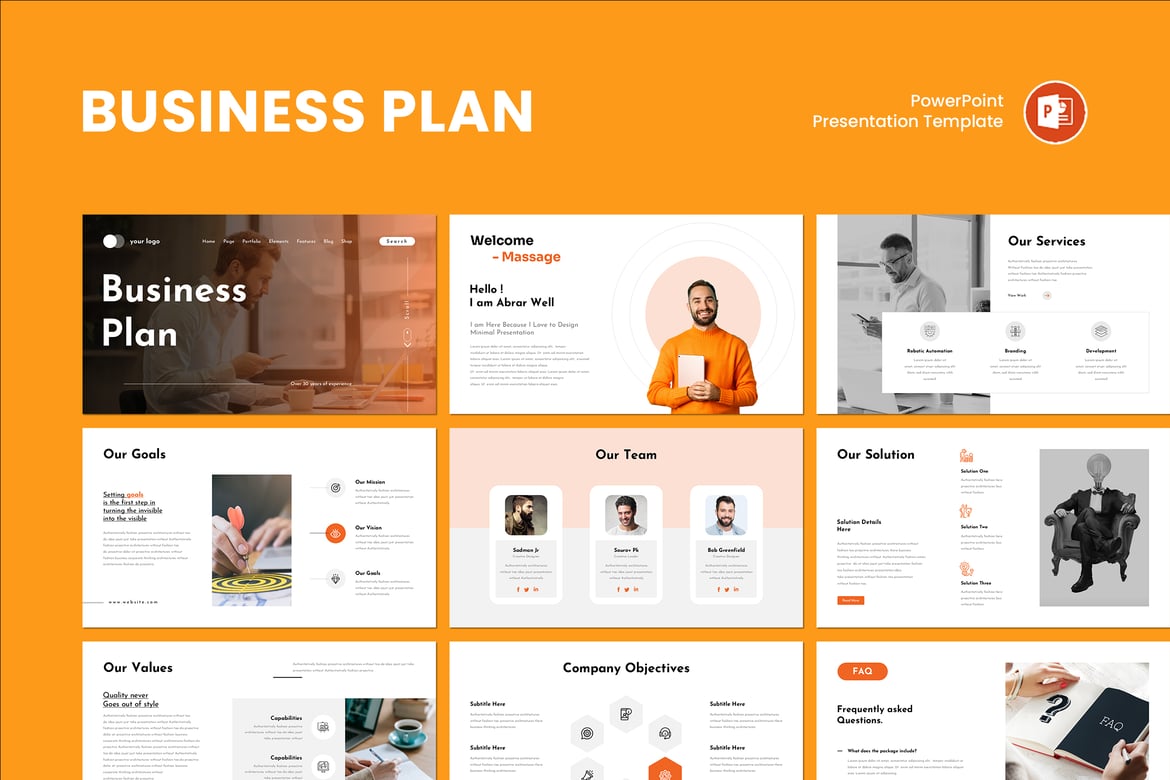 Template PowerPoint Rencana Bisnis yang Menarik dan Profesional