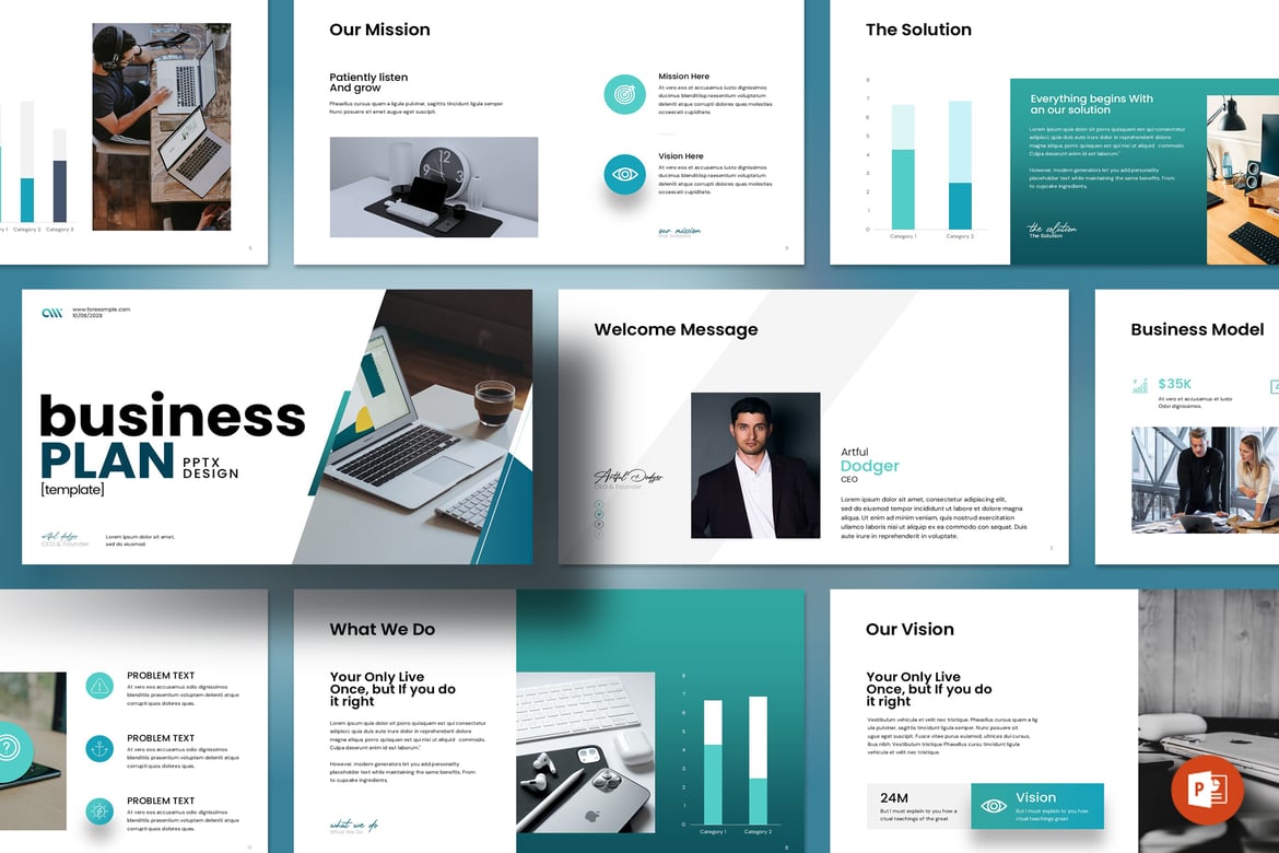 Template PowerPoint Rencana Bisnis yang Menarik dan Profesional