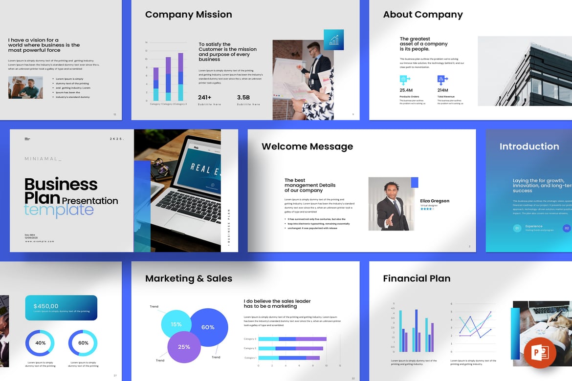 Template PowerPoint Rencana Bisnis yang Menarik dan Profesional