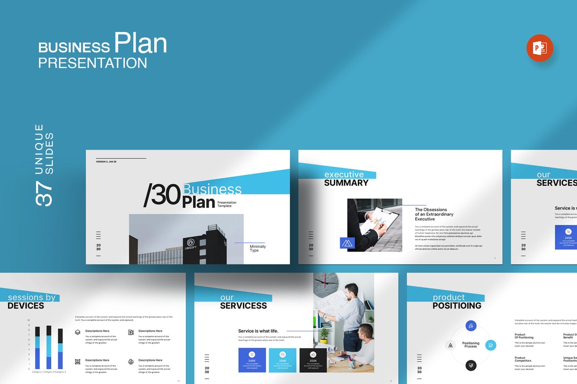 Template Presentasi PowerPoint Rencana Bisnis yang Menarik