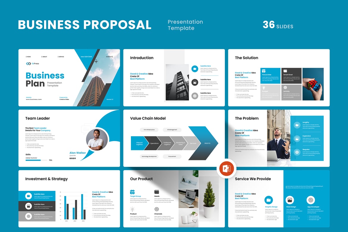 Template PowerPoint Rencana Bisnis yang Menarik dan Profesional
