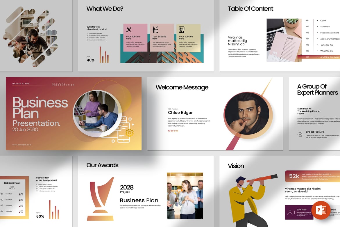 Template PowerPoint Rencana Bisnis yang Profesional dan Menarik