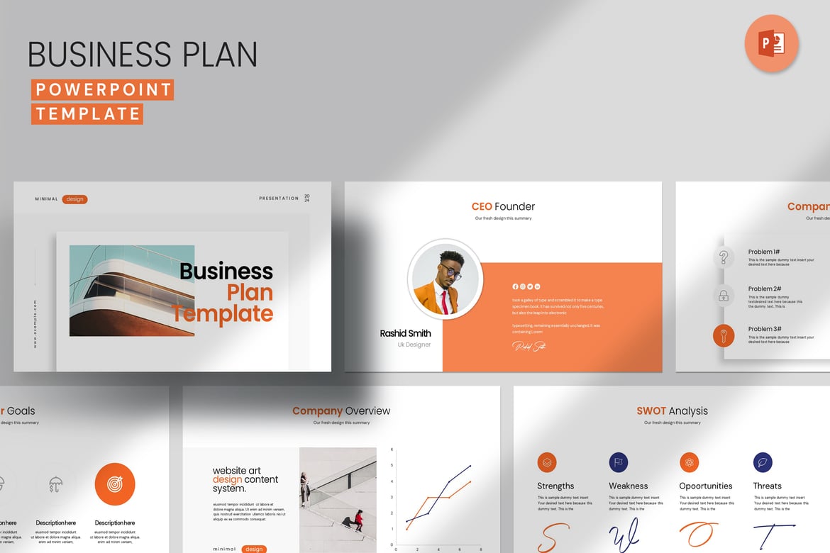 Template PowerPoint Rencana Bisnis yang Kreatif dan Profesional