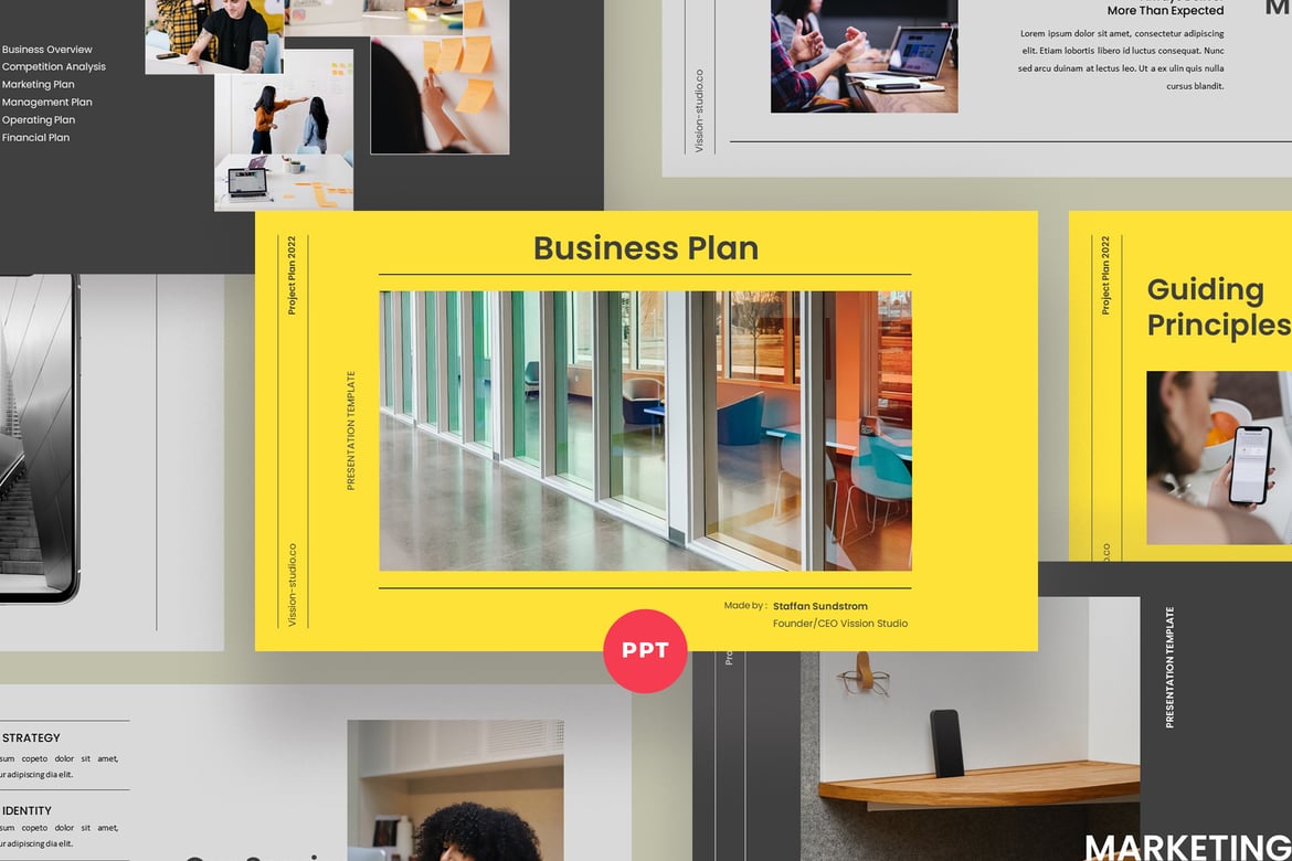 Template PowerPoint Rencana Bisnis yang Menarik dan Profesional