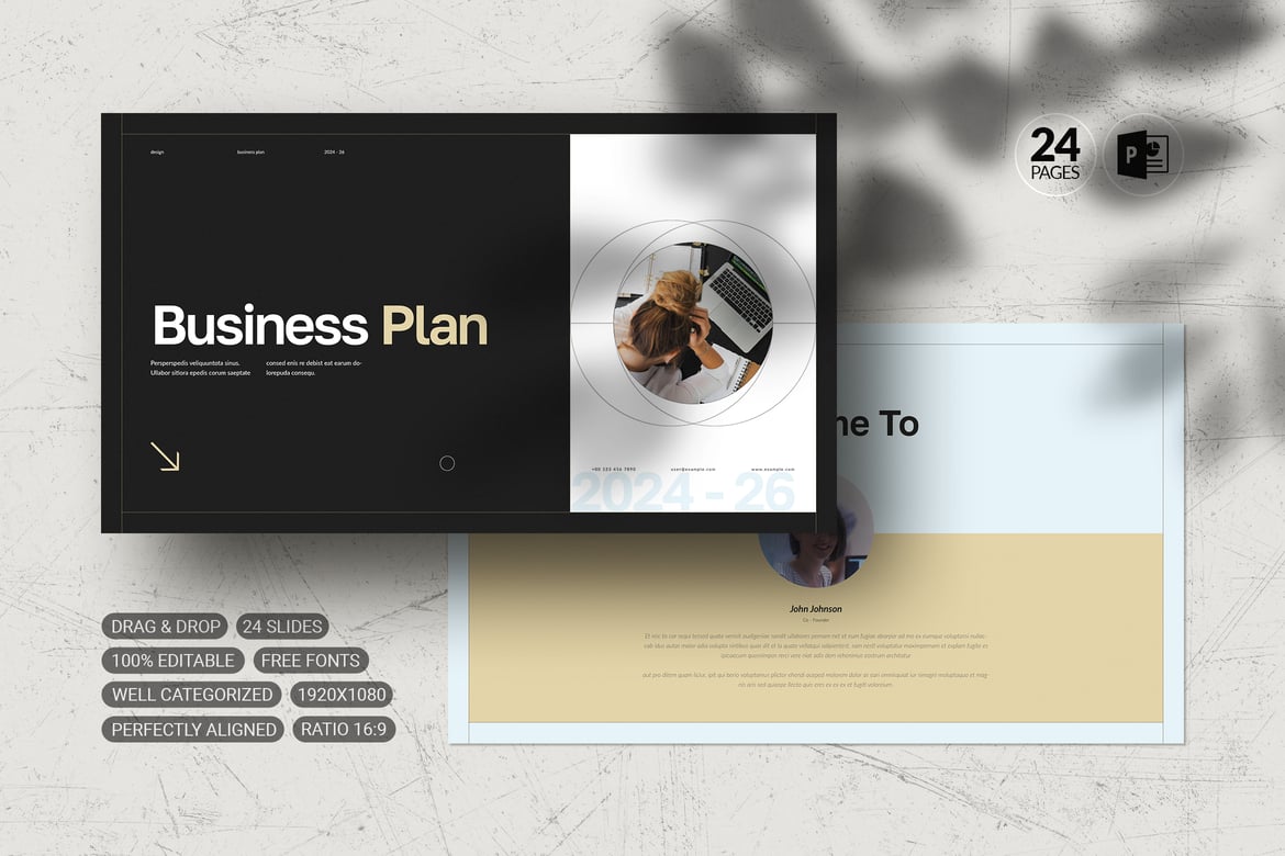 Template PowerPoint Rencana Bisnis yang Menarik dan Profesional