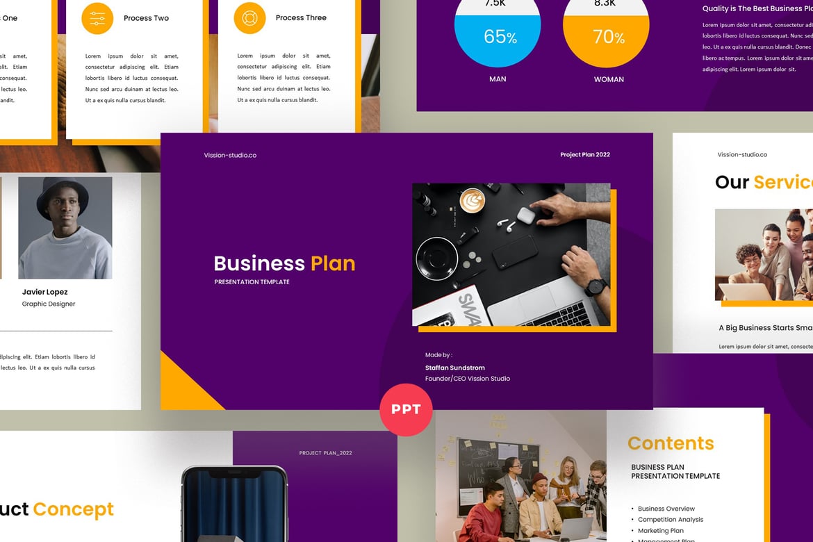 Template PowerPoint Rencana Bisnis yang Menarik dan Profesional