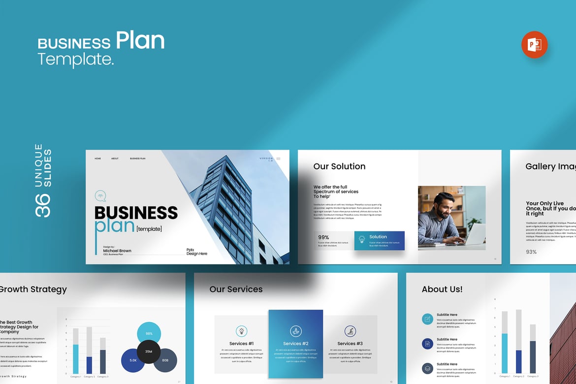 Template Presentasi Rencana Bisnis PowerPoint yang Menarik