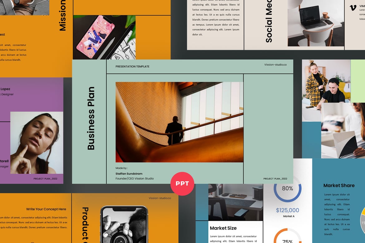 Template PowerPoint Rencana Bisnis yang Menarik dan Profesional