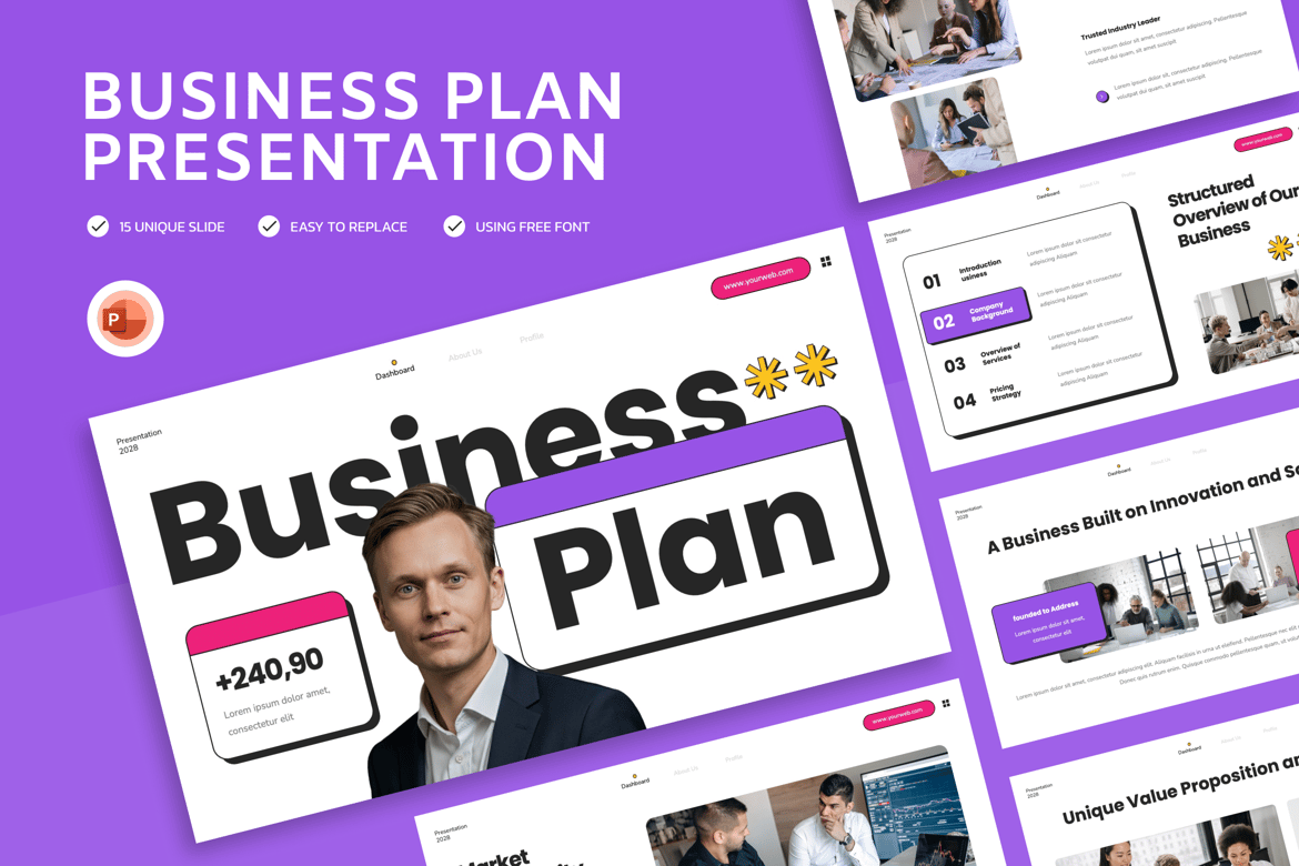 Template Powerpoint Rencana Bisnis yang Menarik dan Profesional