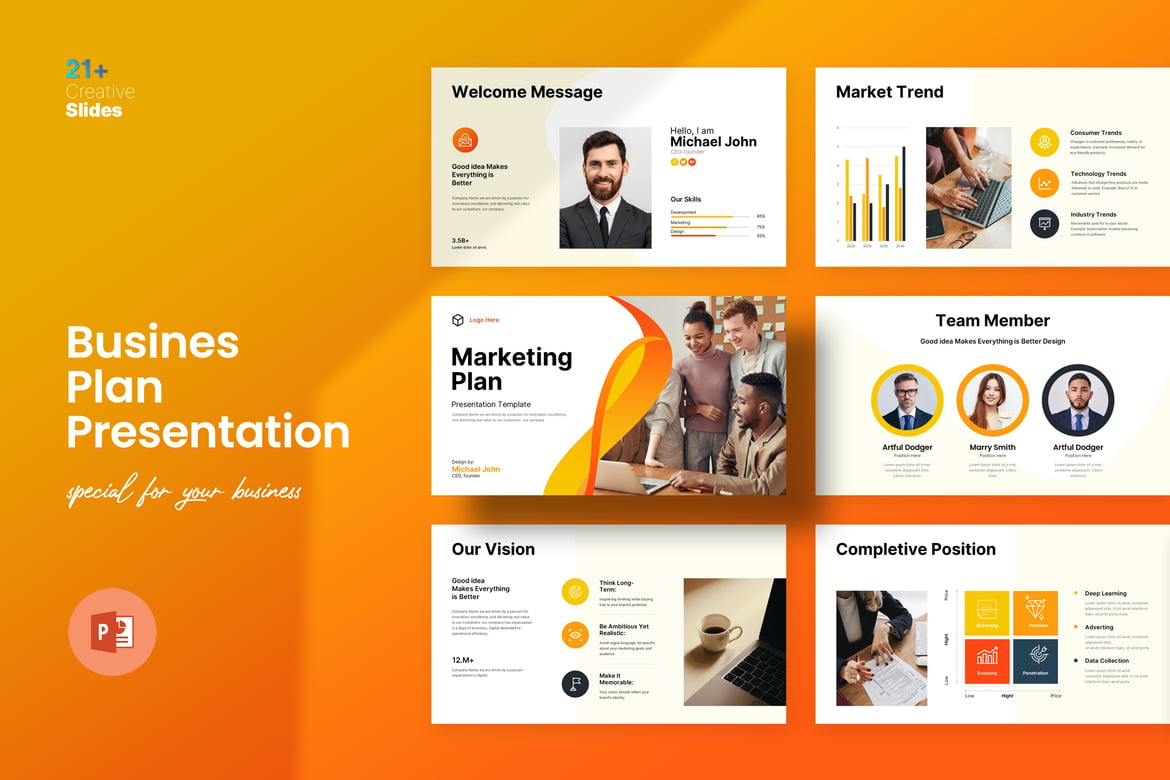 Template PowerPoint Rencana Bisnis yang Menarik dan Profesional