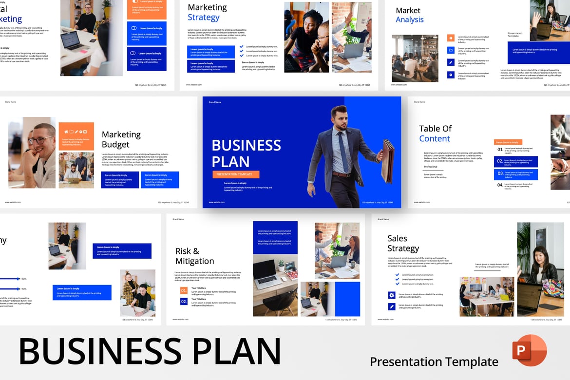 Template PowerPoint Rencana Bisnis yang Memukau