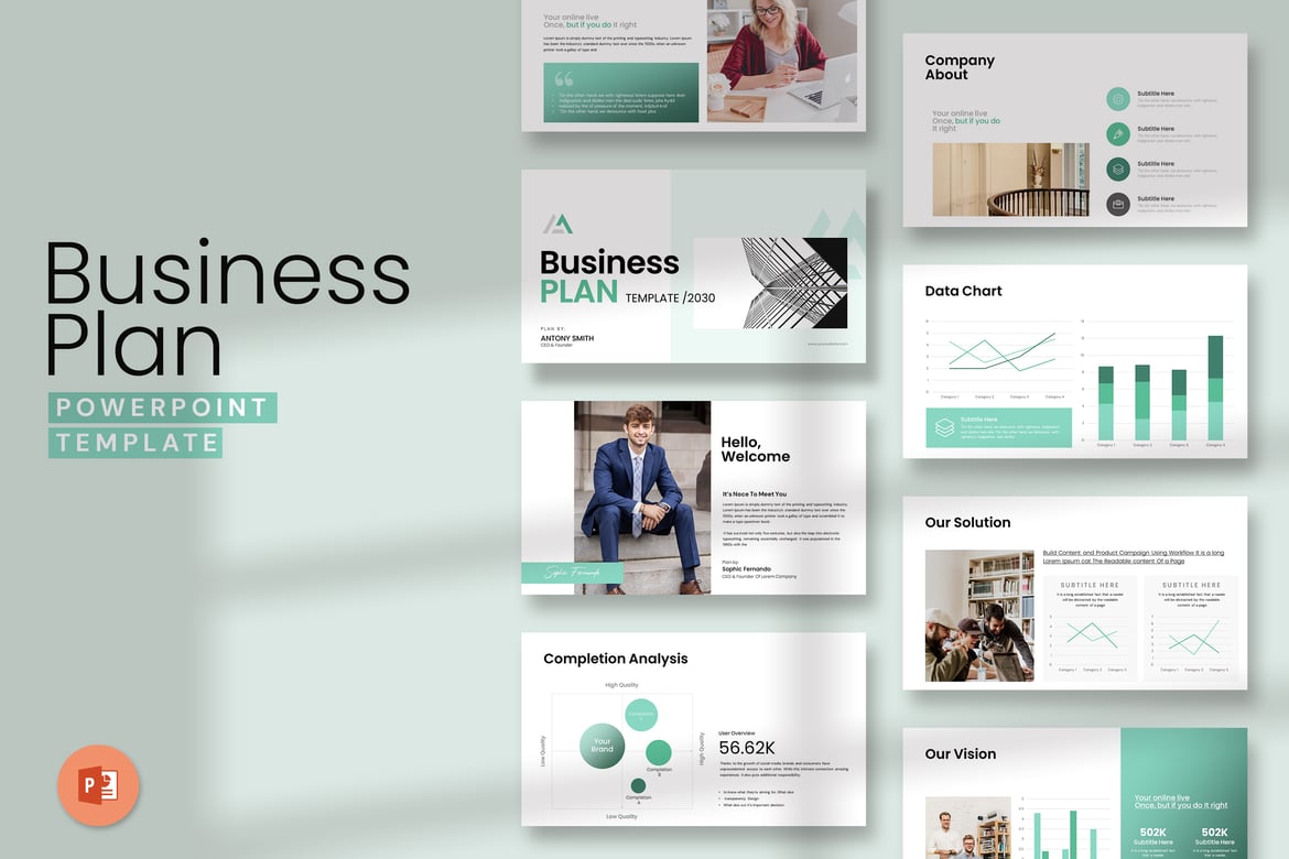 Template PowerPoint Rencana Bisnis yang Menarik dan Profesional
