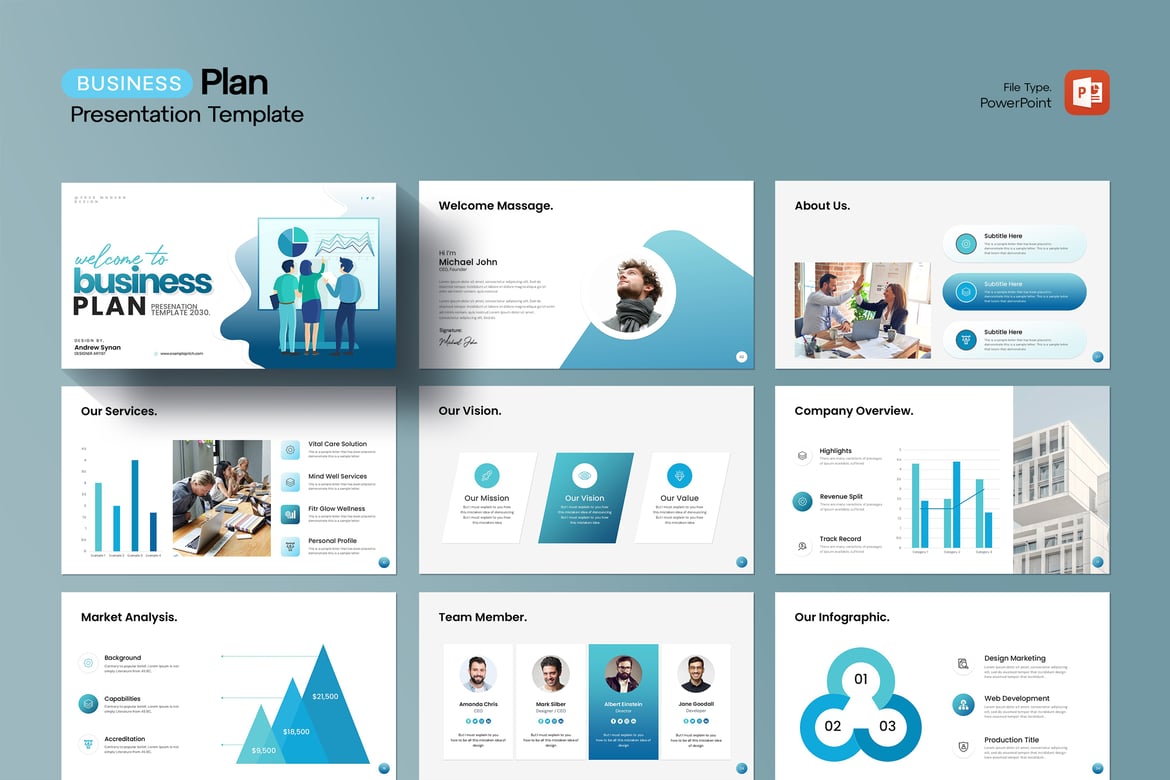 Template Presentasi Rencana Bisnis Profesional