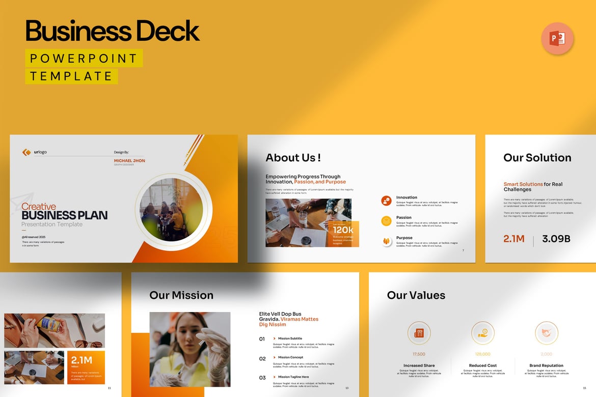 Template PowerPoint Rencana Bisnis yang Menarik dan Profesional