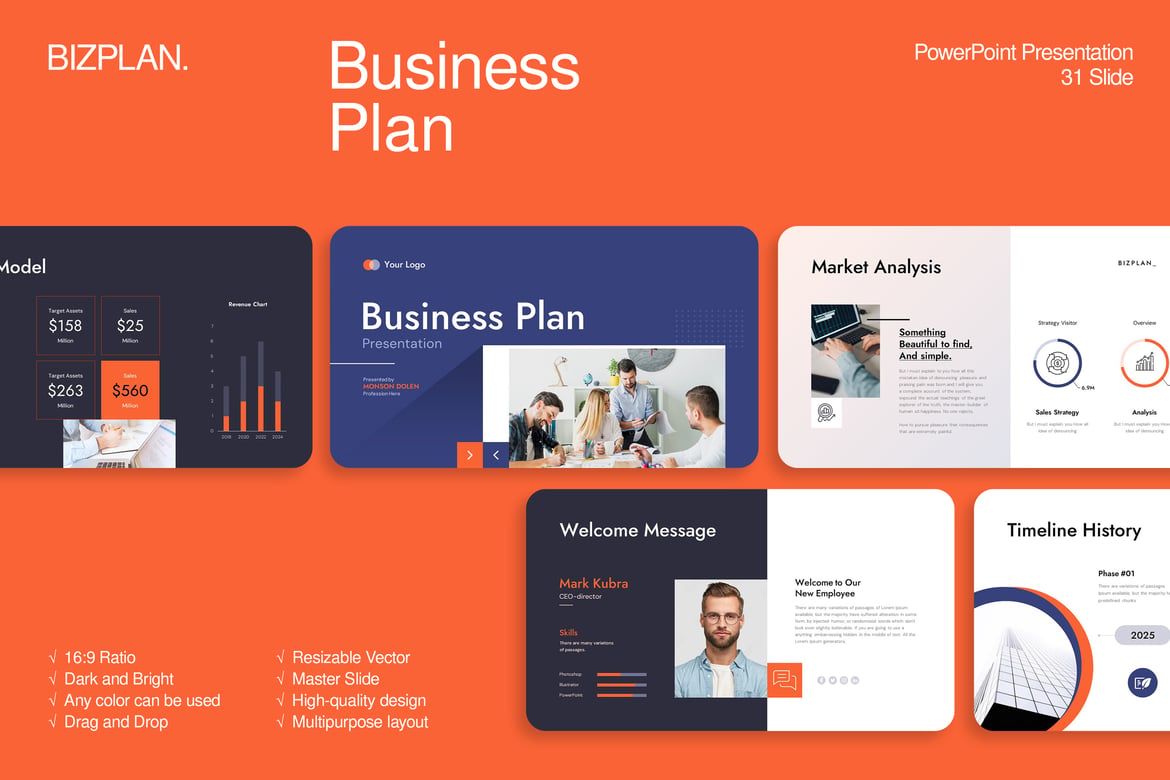 Template Presentasi Rencana Bisnis PowerPoint yang Menarik