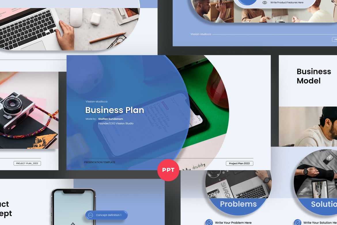 Template PowerPoint Rencana Bisnis yang Menarik dan Profesional