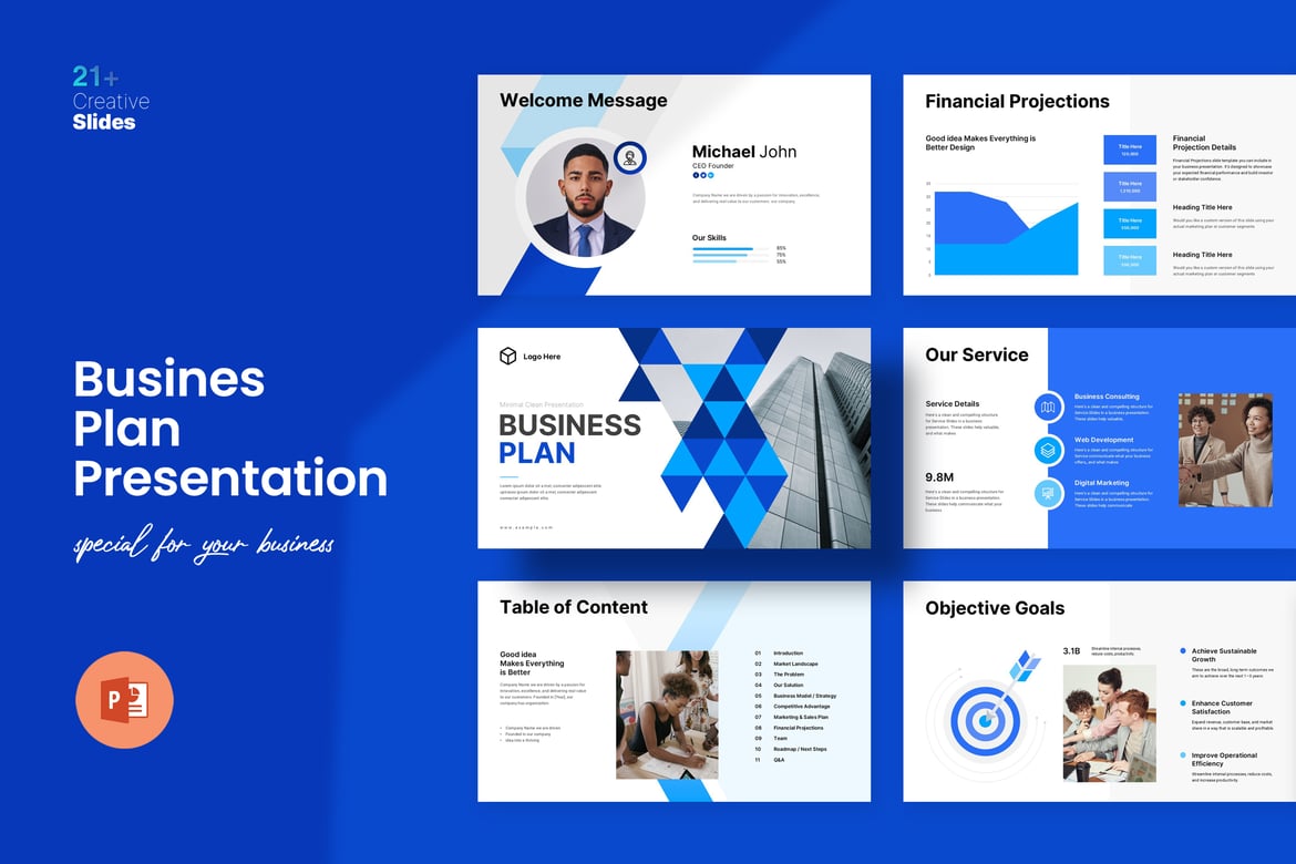 Template PowerPoint Rencana Bisnis yang Menarik dan Profesional