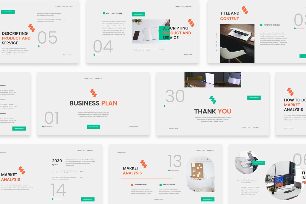 Template PowerPoint Rencana Bisnis yang Menarik dan Profesional