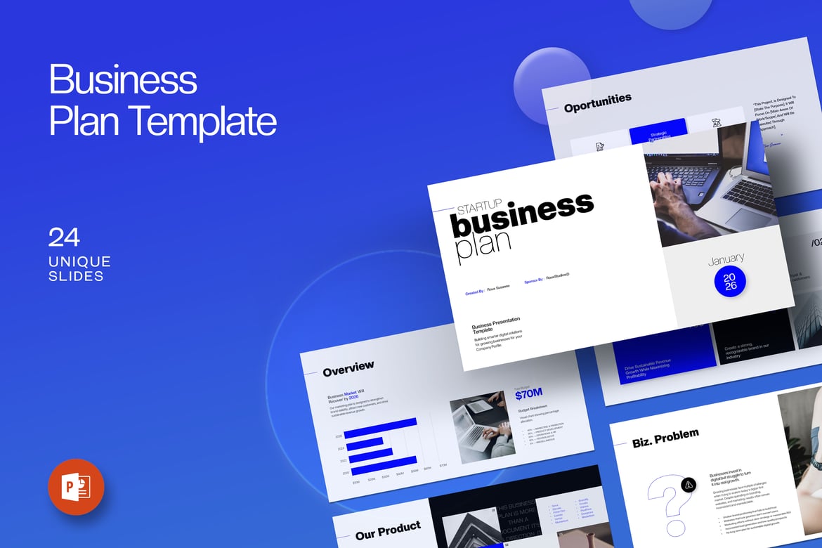 Template PowerPoint Rencana Bisnis yang Menarik dan Profesional