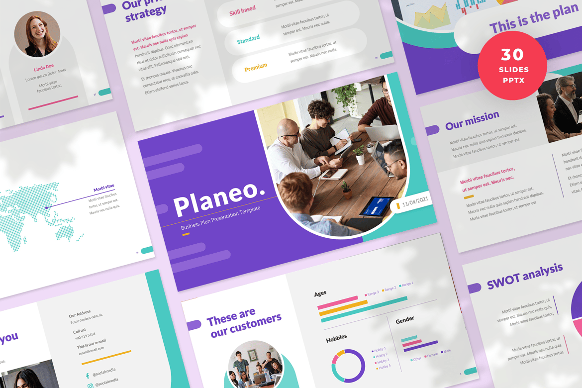 Template Presentasi PowerPoint Rencana Bisnis yang Menarik dan Modern