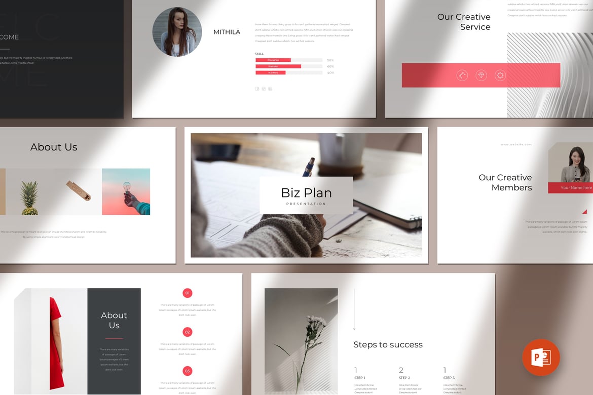 Template PowerPoint Rencana Bisnis yang Modern dan Kreatif
