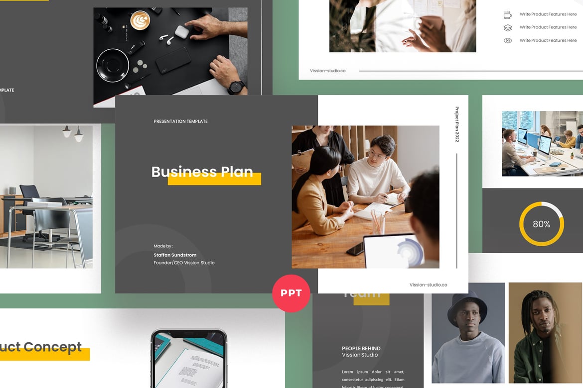 Template PowerPoint Rencana Bisnis yang Menarik dan Profesional