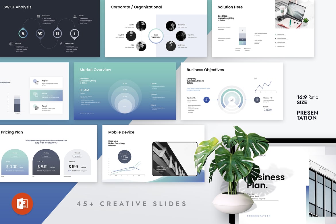 Template PowerPoint Rencana Bisnis yang Menarik dan Profesional