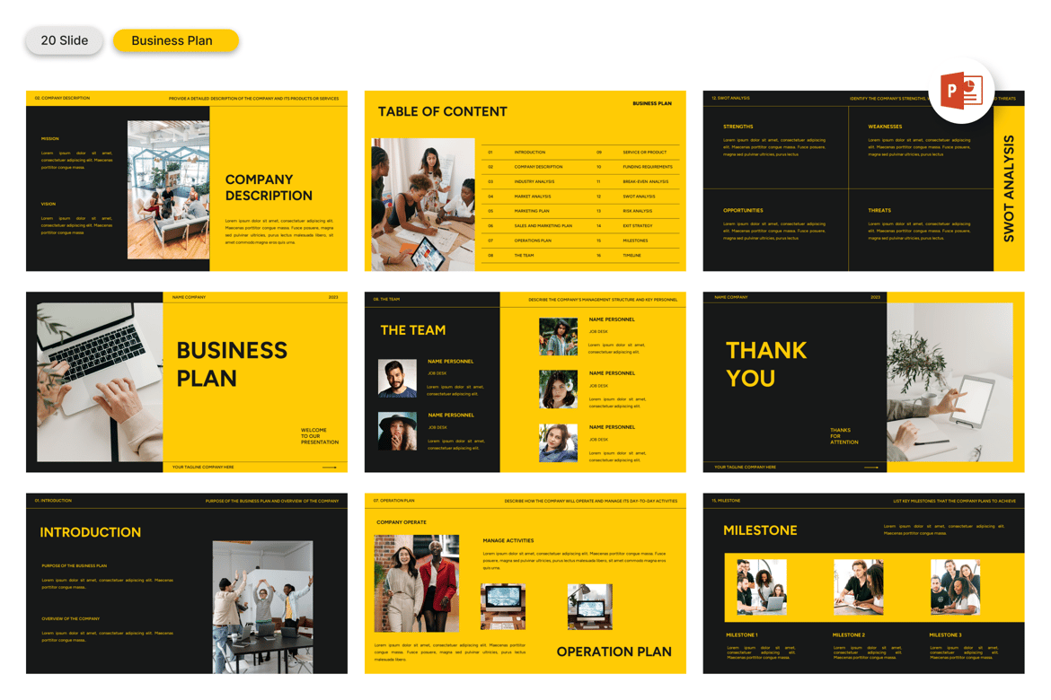 Template PowerPoint Rencana Bisnis yang Profesional dan Menarik