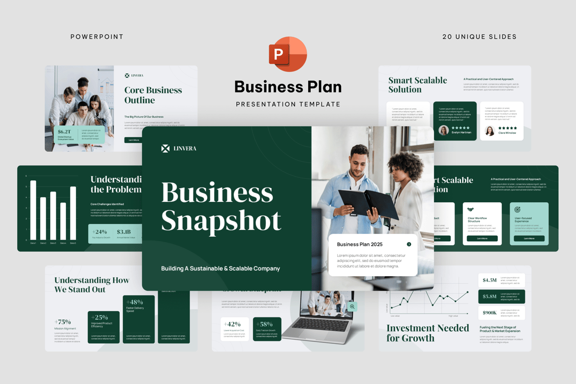 Template Presentasi PowerPoint Rencana Bisnis yang Profesional