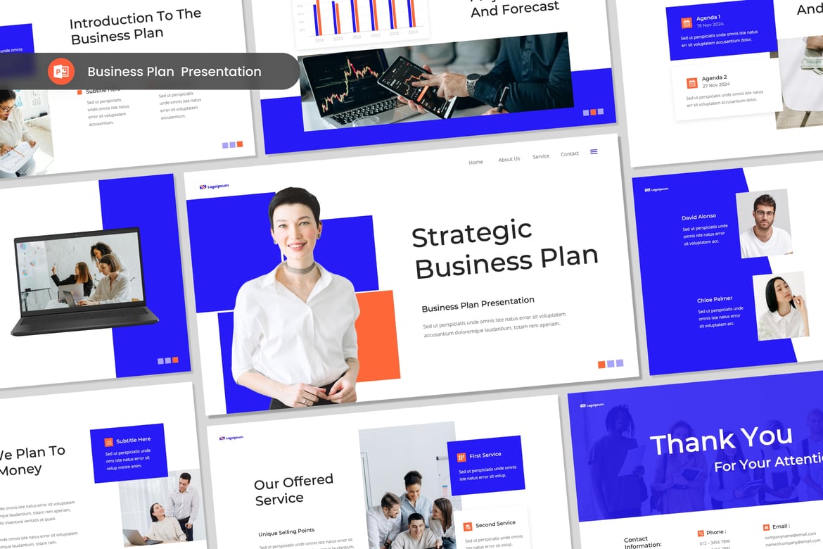 Template PowerPoint Rencana Bisnis Profesional
