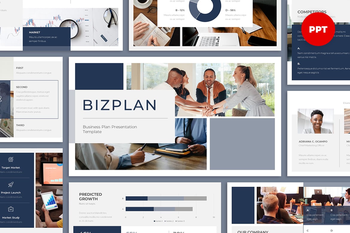 Template PowerPoint Presentasi Rencana Bisnis yang Modern dan Menarik