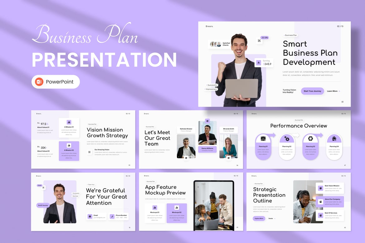 Template Presentasi PowerPoint Rencana Bisnis yang Profesional