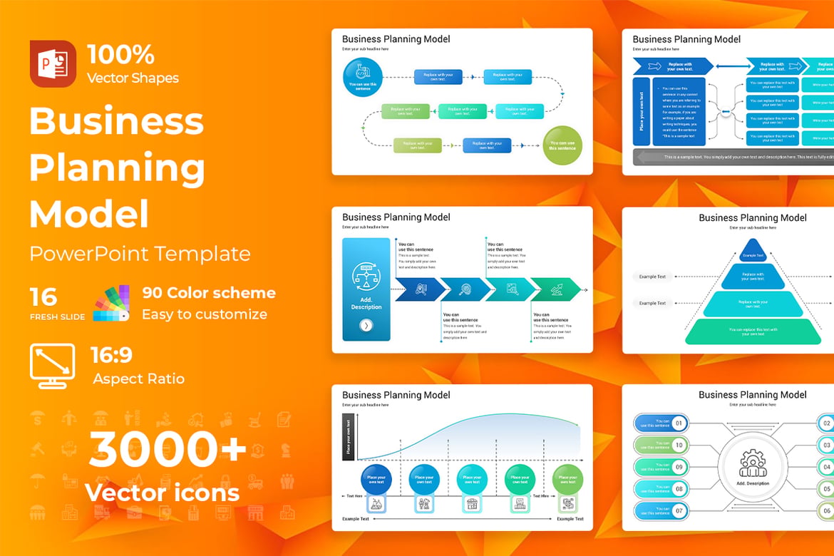 Template PowerPoint Model Perencanaan Bisnis yang Menarik