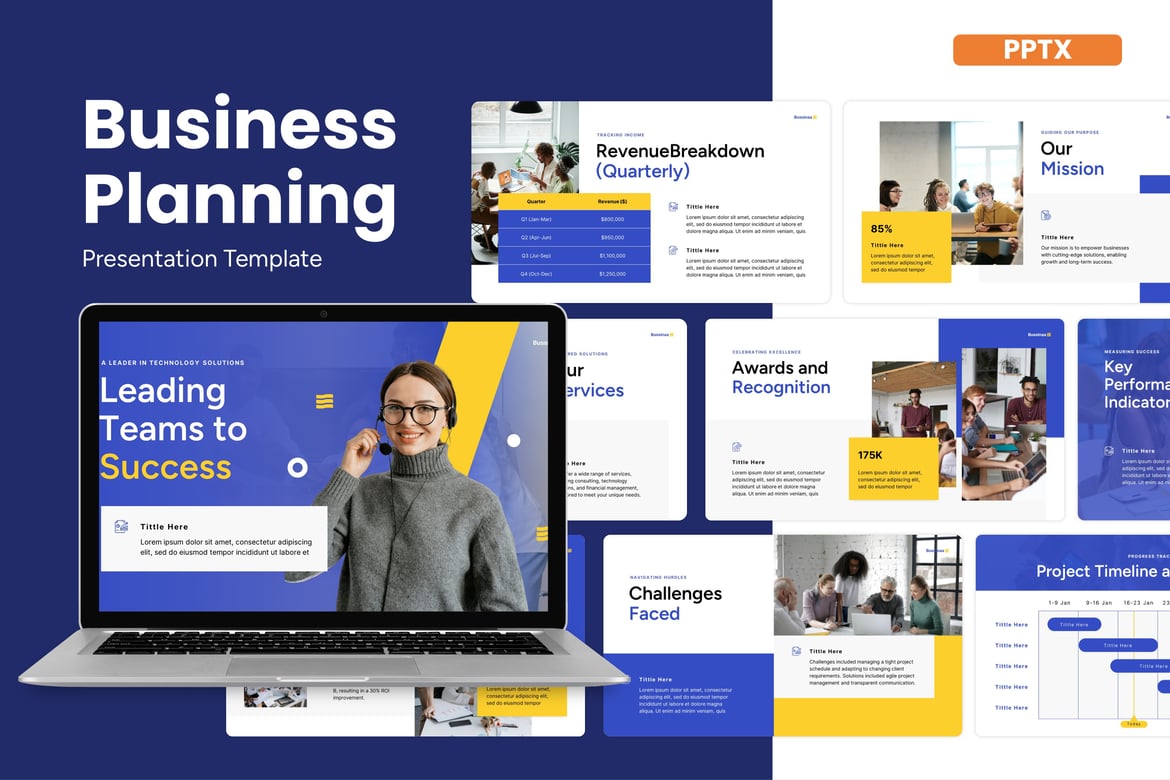 Template Powerpoint Perencanaan Bisnis yang Profesional dan Menarik