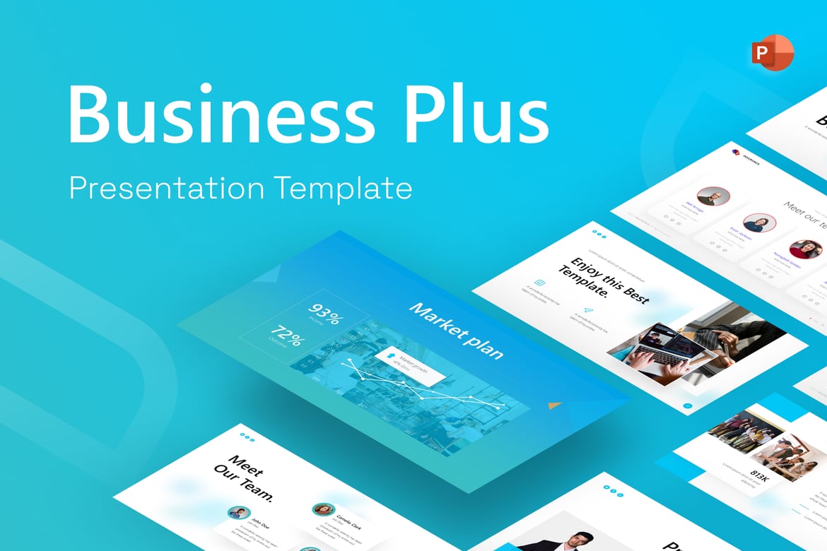 Template PowerPoint Profesional untuk Bisnis Plus yang Menarik