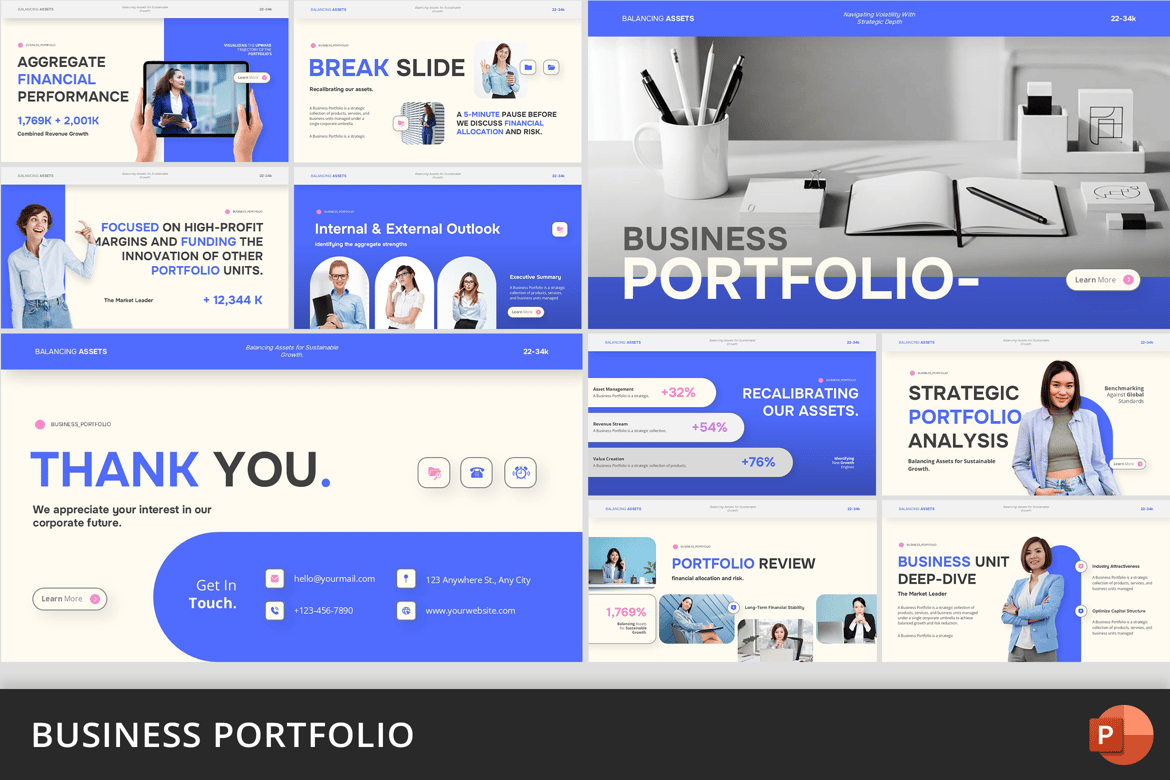 Template Presentasi Portofolio Bisnis yang Menarik