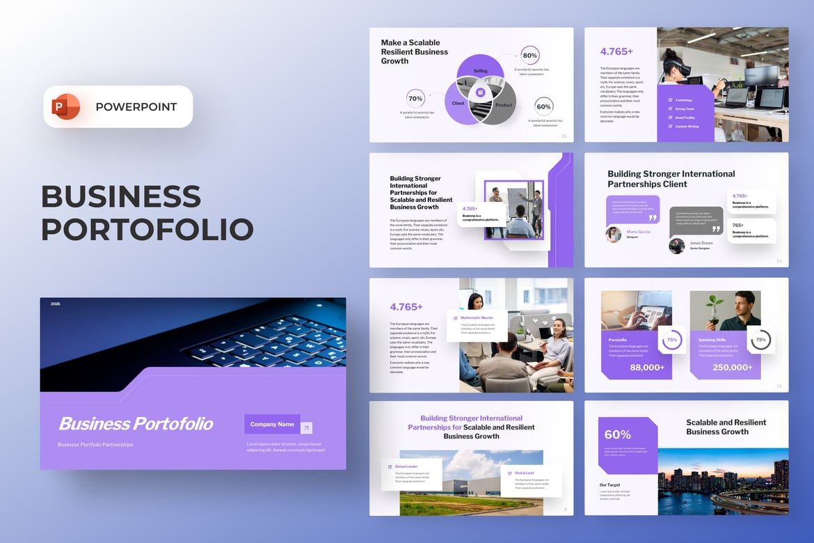Template Presentasi Portofolio Bisnis Modern