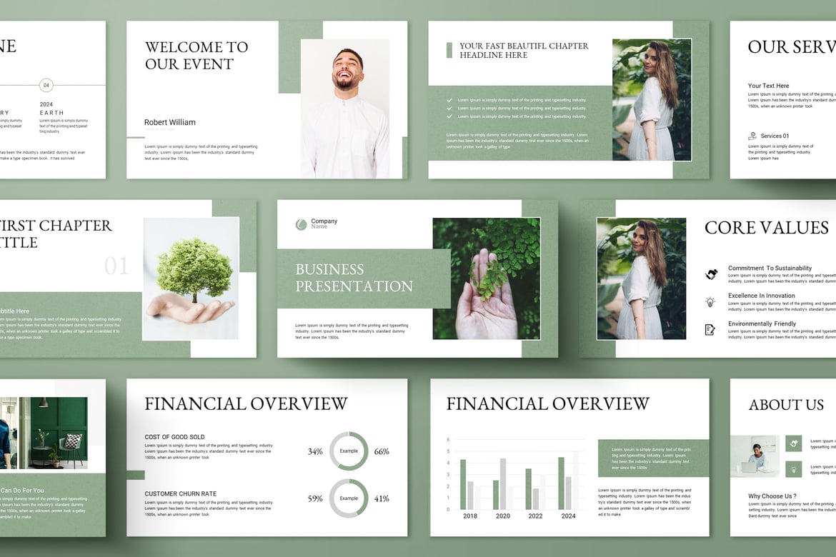 Template PowerPoint Presentasi Bisnis Modern dan Kreatif