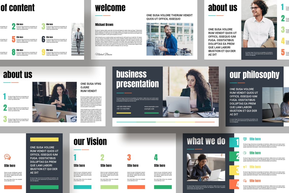 Template PowerPoint Presentasi Bisnis yang Modern dan Kreatif