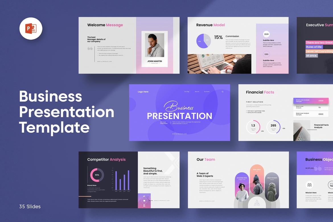 Template Presentasi PowerPoint Bisnis yang Profesional dan Minimalis