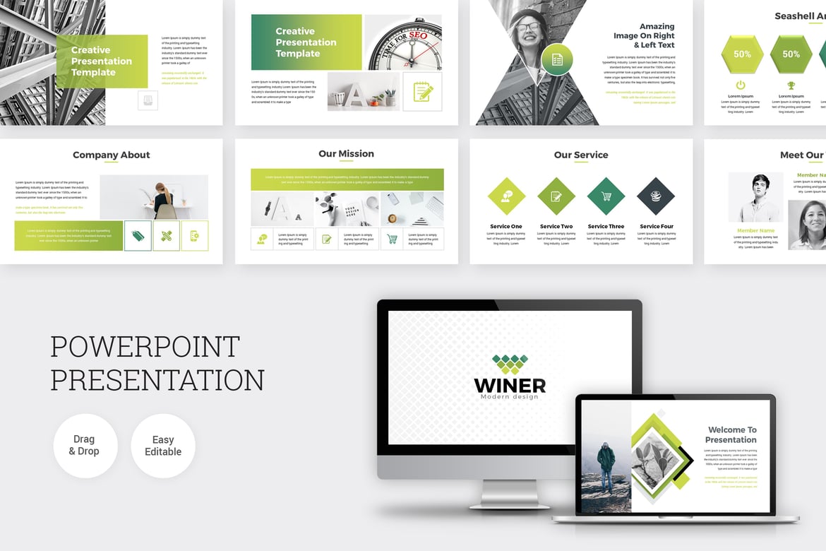 Template Presentasi PowerPoint Bisnis yang Modern dan Kreatif