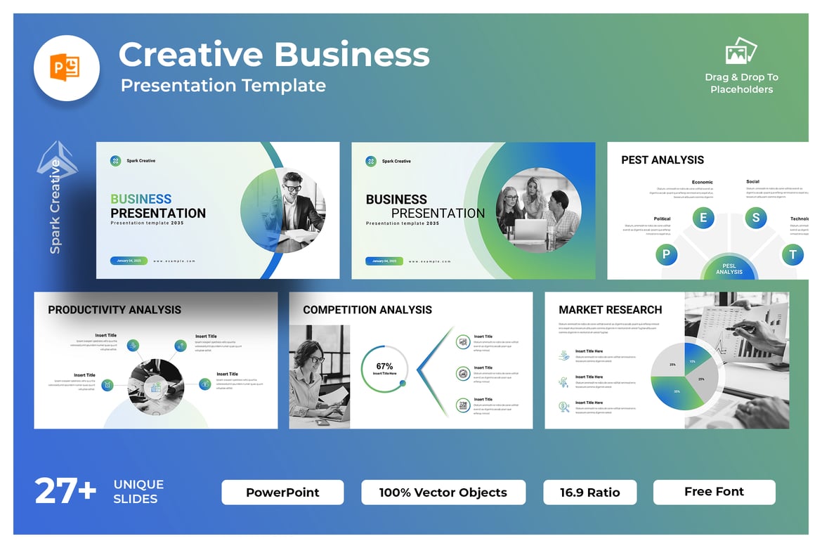Template PowerPoint Presentasi Bisnis Modern dan Minimalis